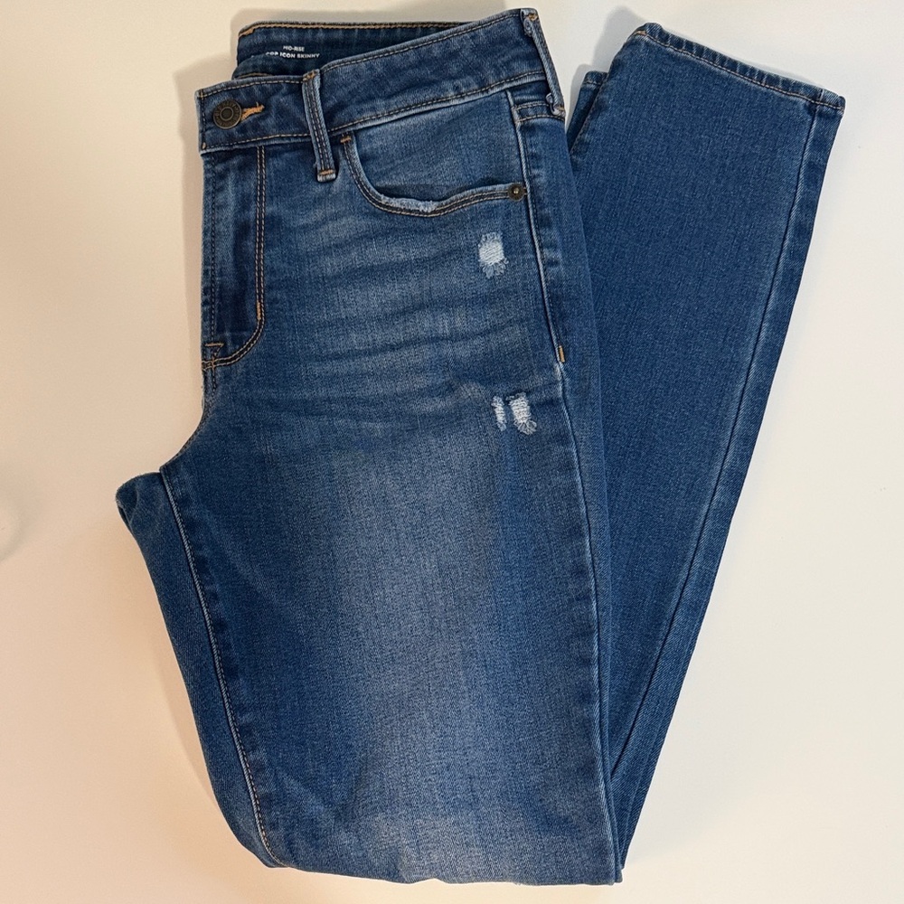 Old Navy Medium Blue Distressed Skinny Jeans